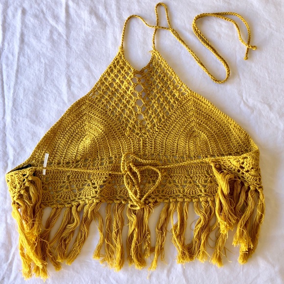 MINKPINK Yellow Fridge Crop Top - Picture 5 of 6